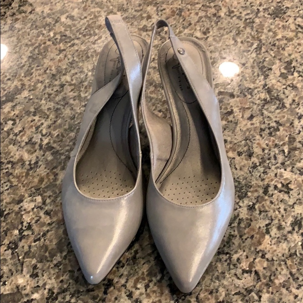 Grey Sling Back Flex sole Pumps